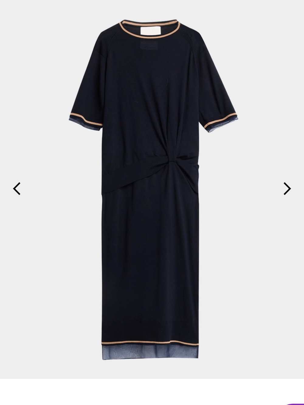 3.1 Phillip Lim Navy Midi Dress with Contrast Trim